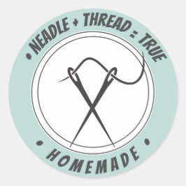 Adesivo Agulha+tread=verdadeira Homemade em verde-mintverd