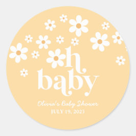 Adesivo Ah, bebê! boho Daisy festa de bebê amarelo