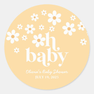 Adesivo Ah, bebê! boho Daisy festa de bebê amarelo