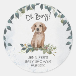 Adesivo Ah, garoto! Chá de fraldas Cachorro Cachorro Puppy