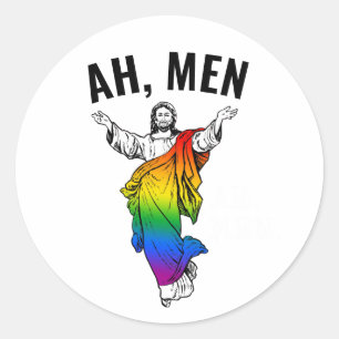 Adesivo Ah Homens - Meme Engraçado de Jesus