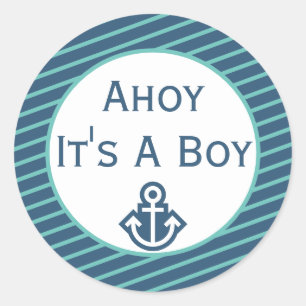 Adesivo Ahoy, é um Chá de fraldas de Garoto