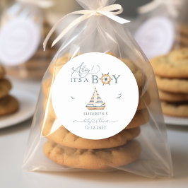 Adesivo Ahoy, é um Chá de fraldas de veleiro náutico