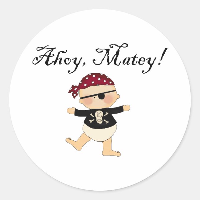 Adesivo Ahoy Matey Baby Pirate Stickers (Frente)