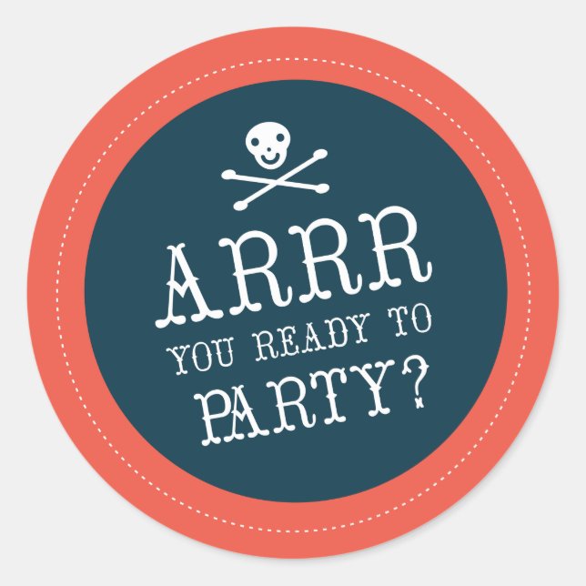Adesivo Ahoy Matey Birthday Stickers (Frente)