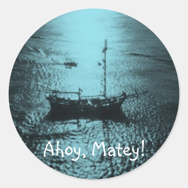 Adesivo Ahoy Matey envelope sela azul (Frente)