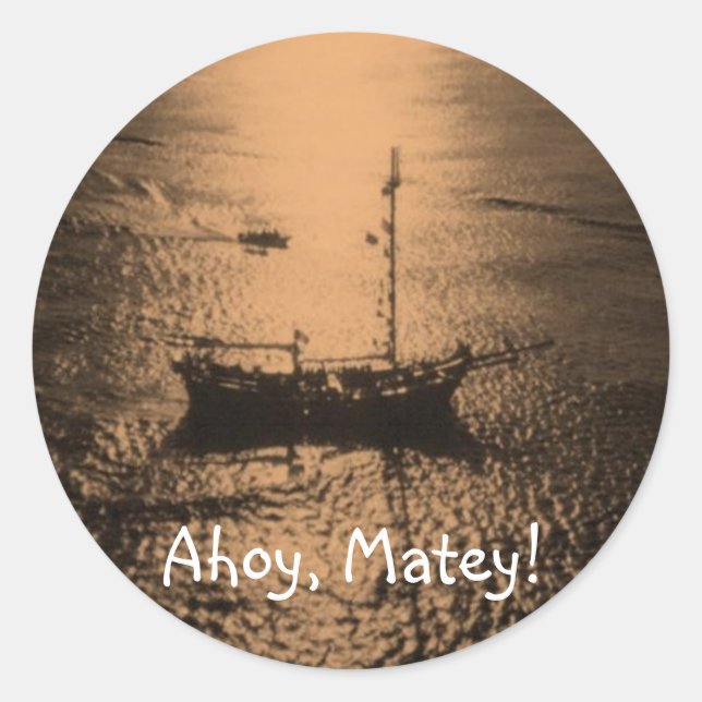 Adesivo Ahoy Matey - selos de envelope (Frente)