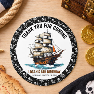 Adesivo Ahoy! Navio Pirata Aniversário de 8 anos