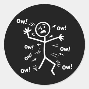 Adesivo Ai Ai Ai Comédia Personagem de Bastão Divertido Do
