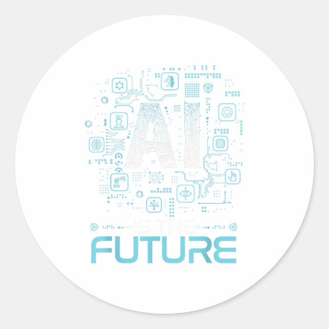 Adesivo Ai É O Futuro Presente Artificial De Inteligência  (Frente)