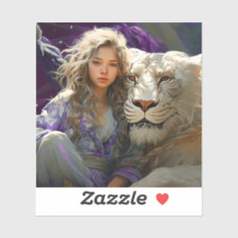 Adesivo "Ai Girl and Lion