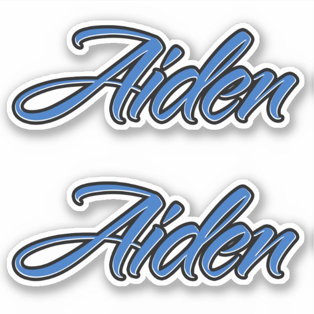 Adesivo Aiden Name blue Aufkleber Sticker Stickerset (Frente)