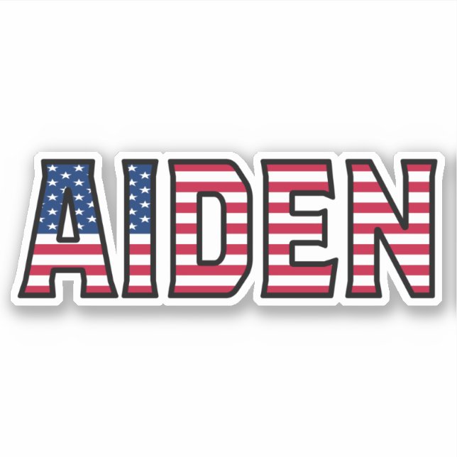 Adesivo Aiden Name Vorname USA Sticker Stickerset (Frente)