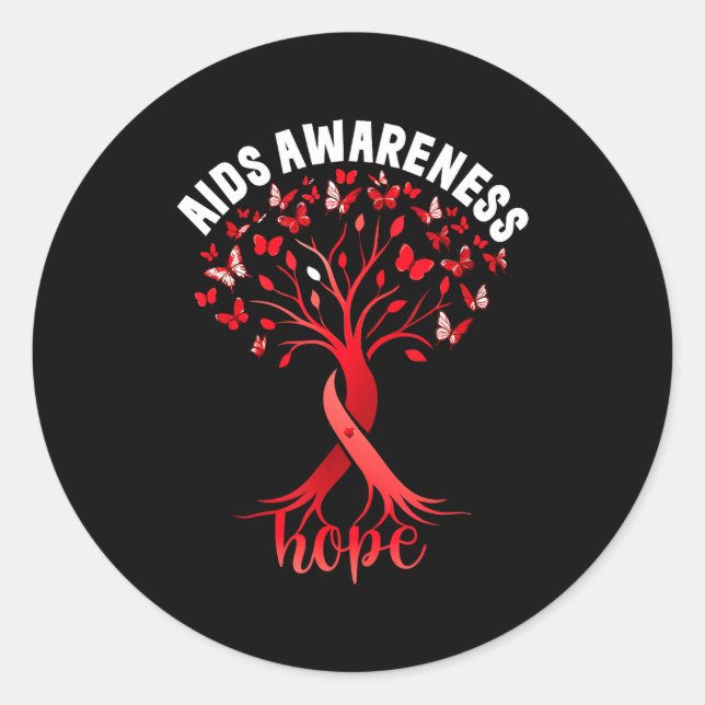 Adesivo Aids_hiv Awareness World Aids Day Red Ribbon Hope  (Frente)