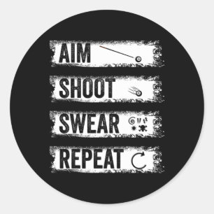 Adesivo Aim Shoot Swear Repetir Novamente Belo Bilhar Pisc