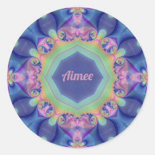 Adesivo AIMEE ~ Abstrato do Pastel Kaleidoscope Padrão ~