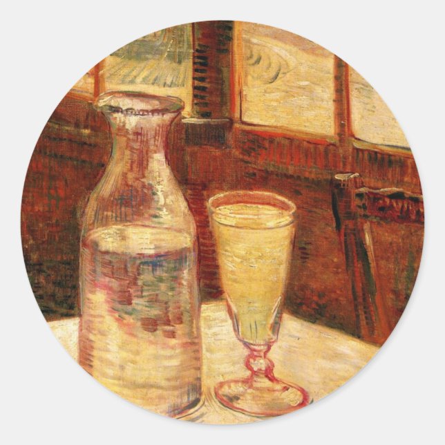 Adesivo Ainda com a Absinthe por Vincent van Gogh (Frente)