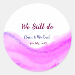 Adesivo Ainda fazemos glitter de aquarela rosa roxo brilho