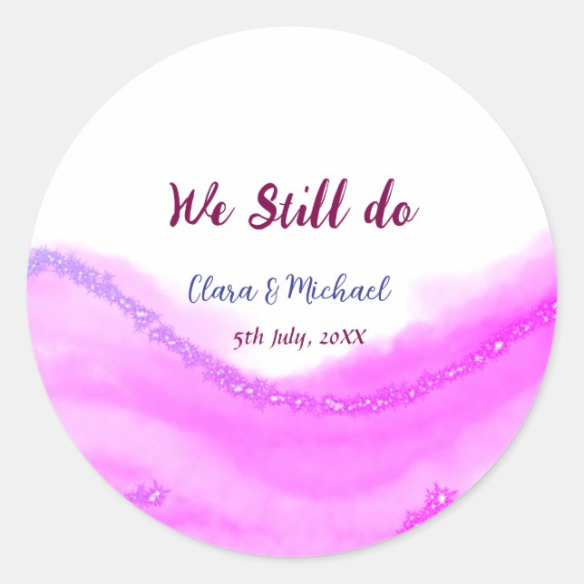 Adesivo Ainda fazemos glitter de aquarela rosa roxo brilho (Frente)