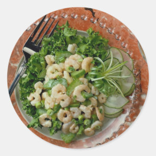 Adesivo Aipo delicioso, salada do camarão, forquilha