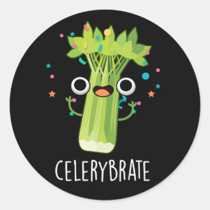 Adesivo Aipo Funny Veggie Celery Pun Dark BG