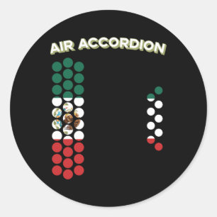 Adesivo Air Accordion Mexico Flag Cinco De Mayo Music Gift