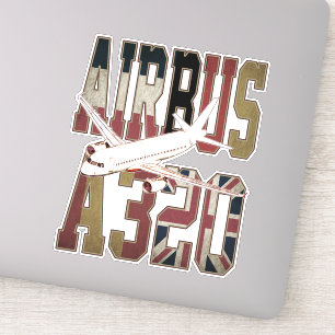 Adesivo Airbus a320 Jetliner. Vintage European Flags