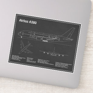Adesivo Airbus a380 - Planos de desenho de avião em projet