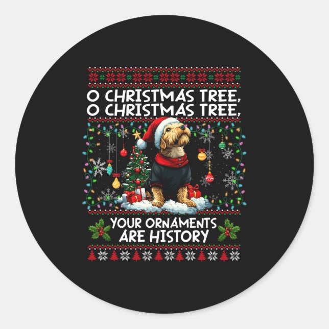 Adesivo Airedale Terrier Christmas Tree Decorations Dog Lo (Frente)
