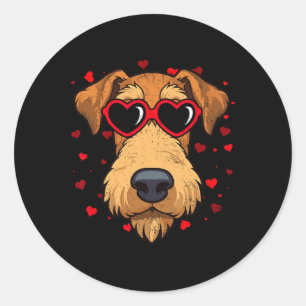 Adesivo Airedale Terrier Dia dos Namorados Coração Amantes