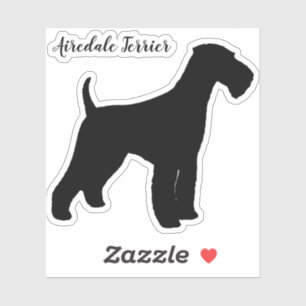 Adesivo Airedale Terrier Silhouette Dog Brey Vinil