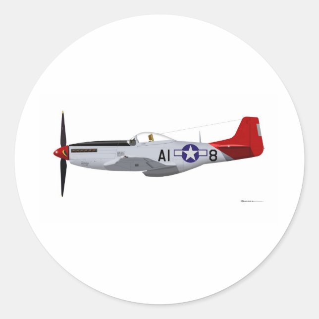 Adesivo Airmen P-51D Mustang Tuskegee (Frente)