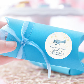Adesivo Airplane Baby Shower Whimsical Boy Baby Welcome 