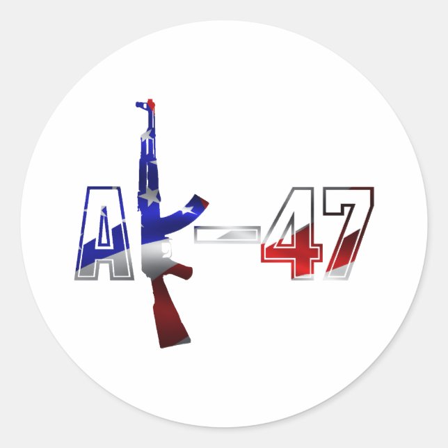 Adesivo AK-47 Logotipo de Rifle de Assalto AKM Vermelho Br (Frente)