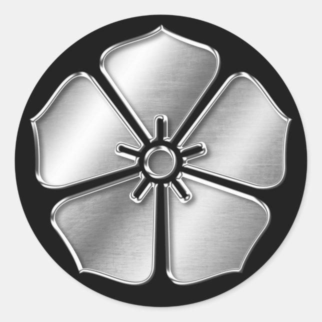 Adesivo Akechi Clan Kamon Silver Chrome (Frente)