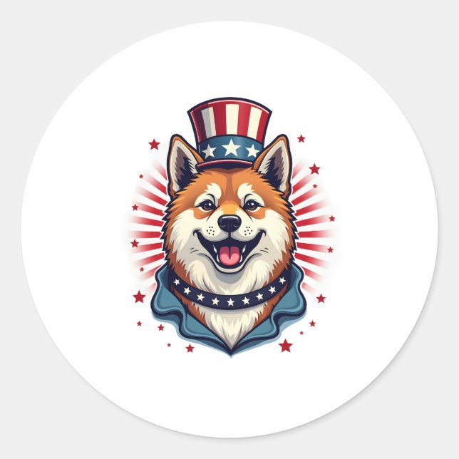 Adesivo Akita cão com independência (Frente)