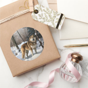 Adesivo Akita Deixe Nevar Natal