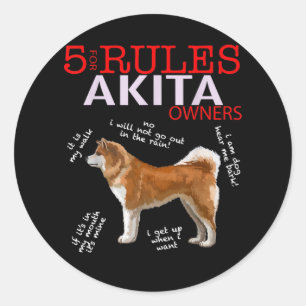 Adesivo Akita Dog   5 Regras Akita Dog Owner
