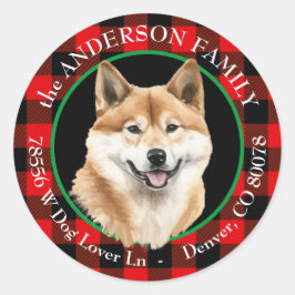 Adesivo Akita Inu Dog Buffalo Xadrez Endereço de Devolução
