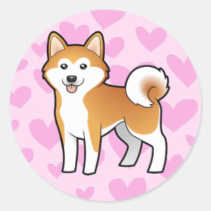 Adesivo Akita Inu / Shiba Inu Love