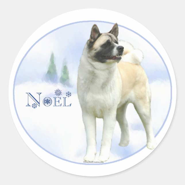 Adesivo Akita Noel Stickers (Frente)