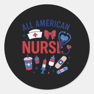 Adesivo Al American Nurse 4 de julho Enfermeira Patriótica
