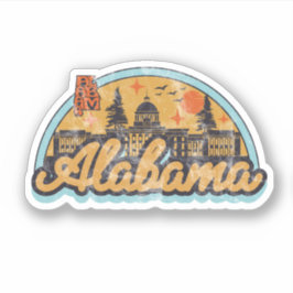 Adesivo Alabama Al Antigo Souvenir de Viagem Vintage