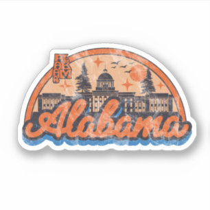 Adesivo Alabama Antiga Lembrança de Viagem Vintage