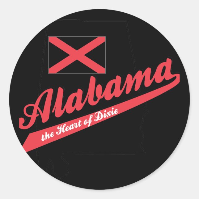 Adesivo Alabama Coração de Dixie (Frente)