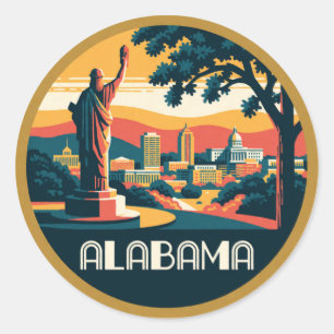 Adesivo Alabama EUA Birmingham Profundo Sul História 🏛️