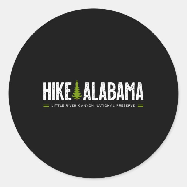 Adesivo Alabama Hike Little River Canyon Tree Retro Graphi (Frente)