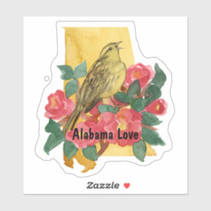 Adesivo Alabama Love Yellowhammer Pink Camellia Flower