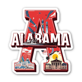 Adesivo Alabama State Sticker | Landmarks & History Design