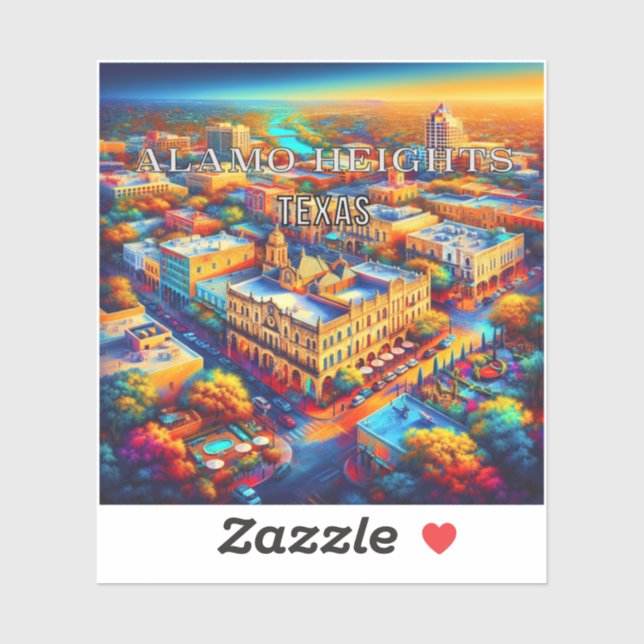 Adesivo Alamo Heights Texas 3 Inch Vinyl Sticker (Folha)
